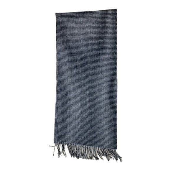 Amicale Camel Hair Fringe Scarf Gray Black - Picture 5 of 9
